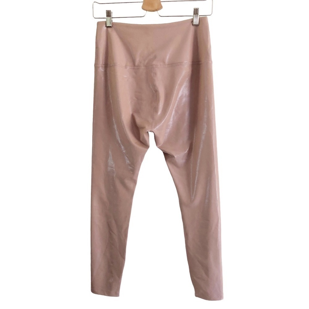 Beyond Yoga Pearlized High Waisted Shine Leggings Pink Large Made USA - Picture 3 of 12